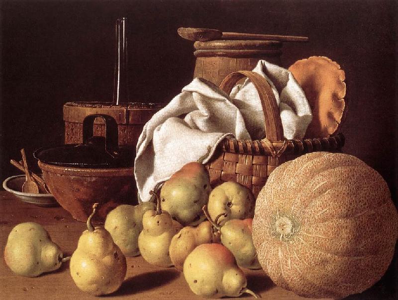 MELeNDEZ, Luis Still-life with Melon and Pears sg oil painting image